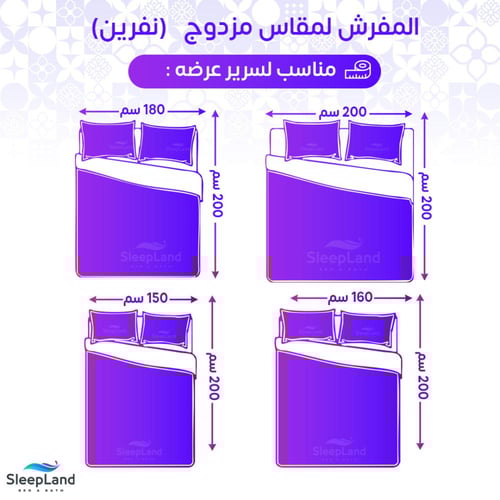 طقم مفرش صيفي مضغوط نفرين (مزدوج) 6 قطع سادة | جي...