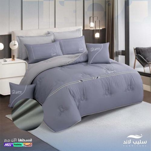 مفرش سليب كلاسيك | رمادي-ازرق هادئ