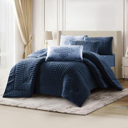 طقم لحاف آرام | شتوي مزدوج | موديل oni-3|لون كحلي