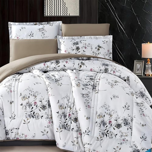 KANGA | طقم لحاف نفر ونص | وجهين سادة فاخر موديل 3...