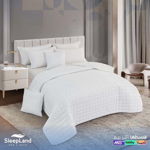 sk | مفرش صيفي مضغوط سادة نفرين | لون ابيض