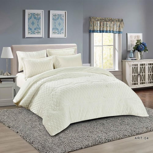 طقم لحاف شتوي ارتيس ART مزدوج | لون اوف وايت