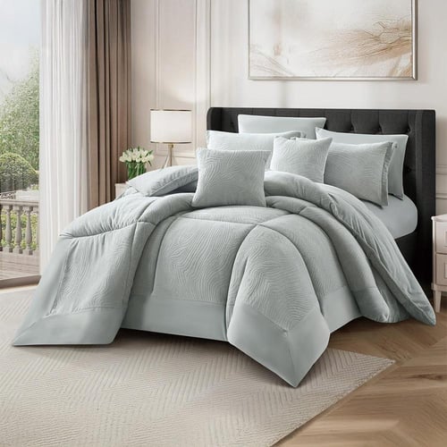 طقم لحاف وود غرين MMN | شتوي مزدوج | 8قطع | لون رم...