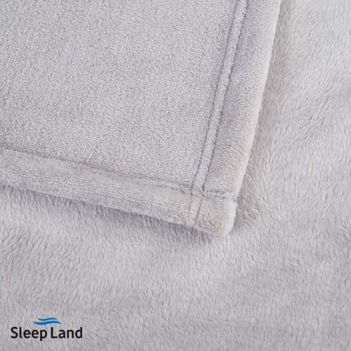 بطانية كلاسيك مخمل ناعم رمادي فاتح | نفرين