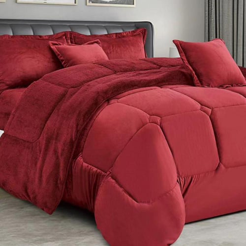 طقم لحاف شتوي نفر ونص فرو مخمل ناعم | موديل cmpb-0...