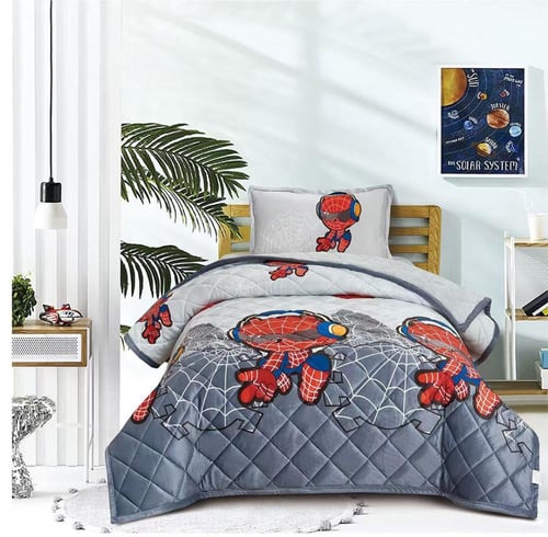 مفرش أطفال شتوي وجهين فرو ومخمل ناعم 3 قطع – سبايد...