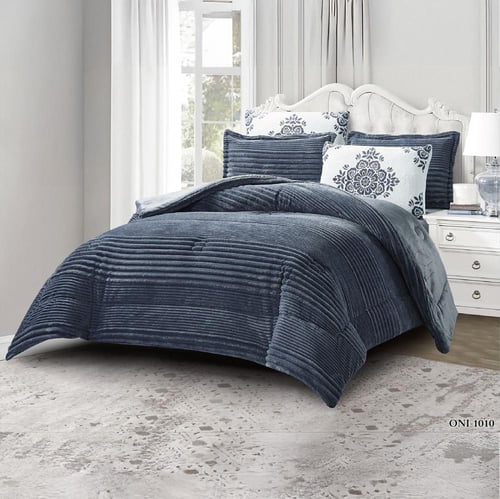 طقم لحاف آرام | شتوي مزدوج | موديل oni-2|لون رمادي