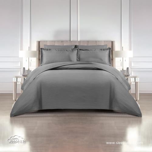 طقم مفرش فندقي رمادي مفرد 5 قطع
