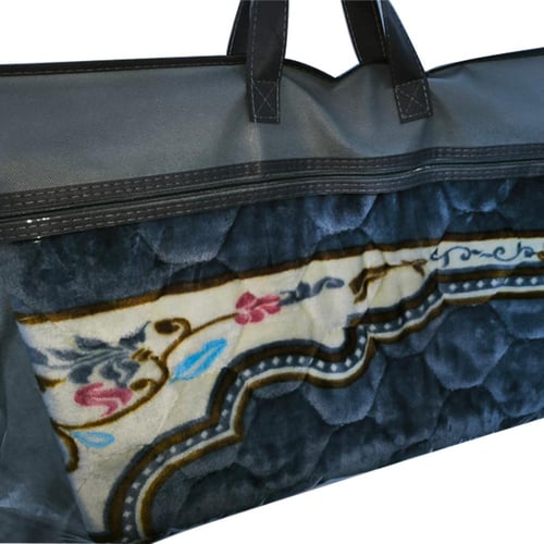 سجادة صلاة مخمل حرير مبطنة بميلتون مطرزة سداسي مع...