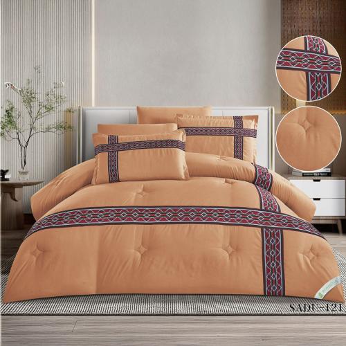 مفرش سدو تراثي كاكي رملي فاخر بخامة مايكروفايبر –...