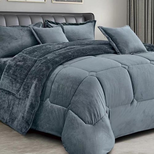 طقم لحاف شتوي نفرين فرو مخمل ناعم | موديل cmpb-001