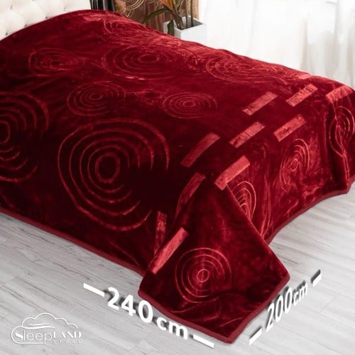 بطانية شتوية 6 كيلو مزدوج عنابي