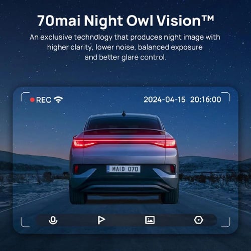 70mai - كاميرا سيارة داش كام 3k A510 امامية وخلفية