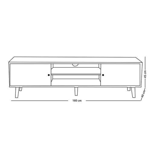 وحدة تلفزيون خشب بني 160 سم