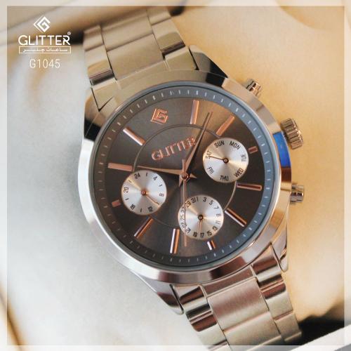 ساعة رجالي كنغراف بلون فضي مينا رمادي استالس ستيل