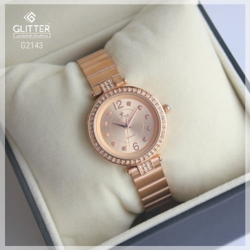 ساعة نسائي جليتر بلون روز استالس ستيل