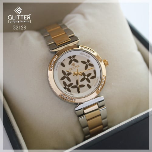 ساعة نسائي جليتر بلونين مينا رمادي استالس ستيل مين...