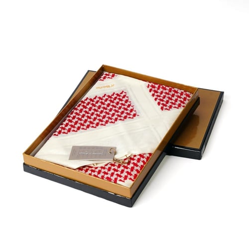 شماغ بروجية خطوط بيج