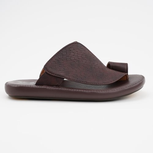 حذاء رجالي اصبع فدشي - جلد بني QS35