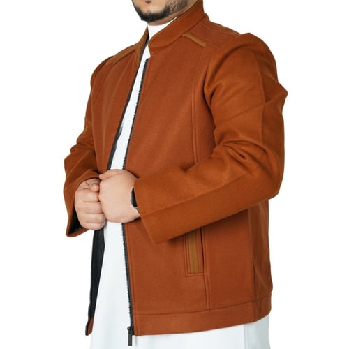 جاكيت رجالي شتوي - برتقالي غامق