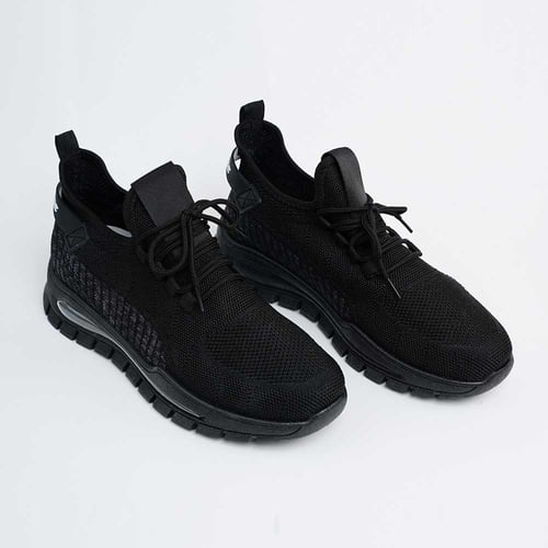 شوز رجالي أسود ربطه بنعل عالي1-0807