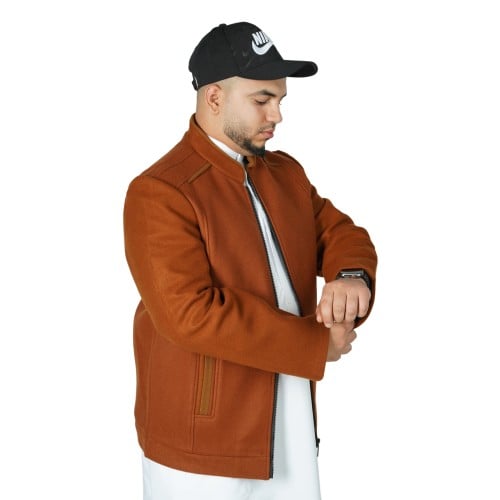 جاكيت رجالي شتوي - برتقالي غامق