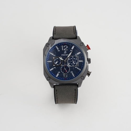 ساعة فدشي رجالي - رمادي