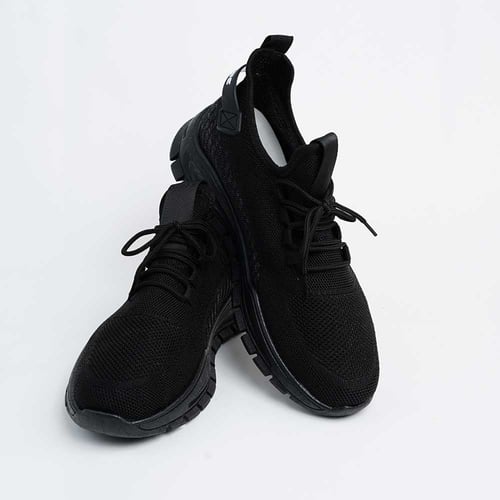 شوز رجالي أسود ربطه بنعل عالي1-0807