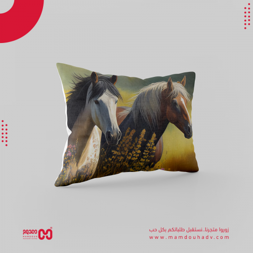 خدادية مطبوعة بشكل خيل مستطيلة