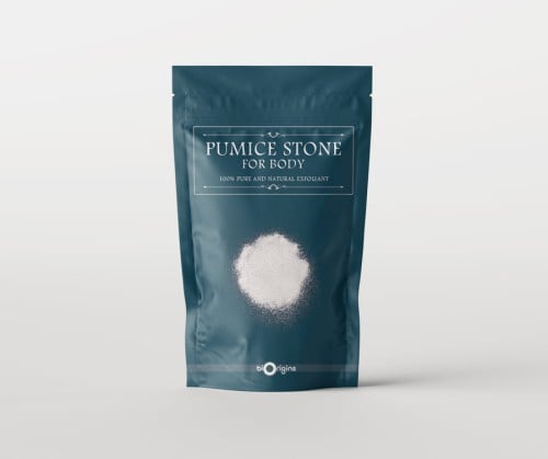 Exfoliator with pumice stone grains