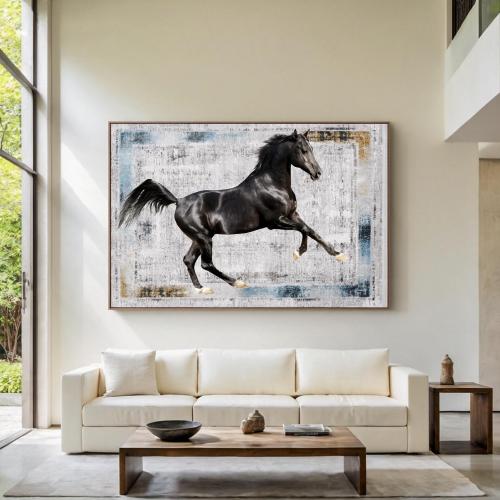 أصالة الخيل العربي بنقوش السجاد المودرن