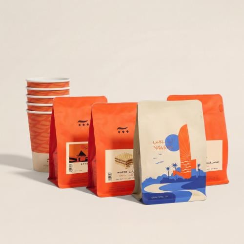 بوكس الاسبريسو (4 ارباع + أكواب ورقية)