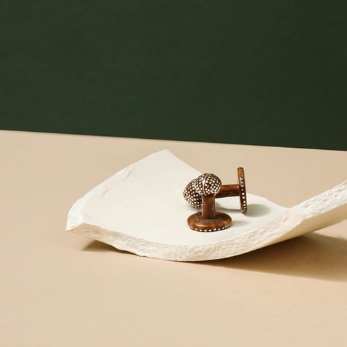 طقم ازارير خشب الكوك مع فضة (6 ازارير)