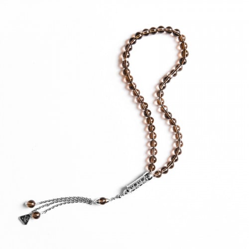 سبحة حجر كواتز مع فضة 8 ملم