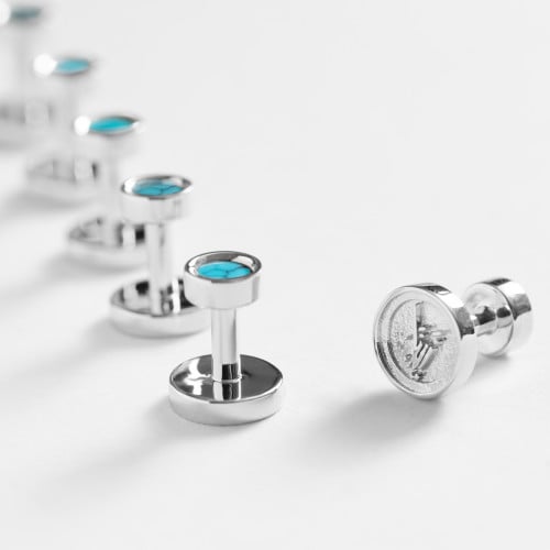 طقم ازارير فضة - حجر فيروز