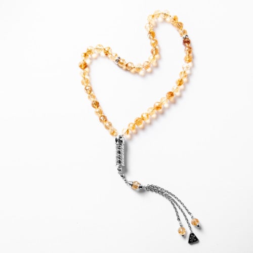 سبحة حجر سترين بالفضة 8 مل