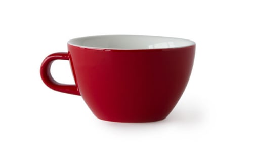 طقم كوب فلات وايت اكمي مع الصحن - 150 مل