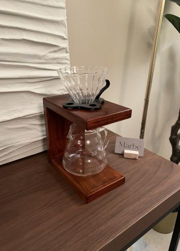 Wooden coffee stand with name and tools for free