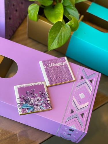 عيدية كاملة بوكس مع الكيس واكواب الحروف العربي و ا...