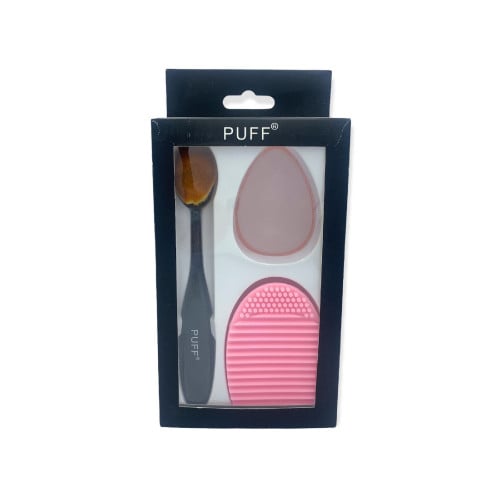 فرشة كنتور +منظف فرش+اسفنجة سليكون من PUFF