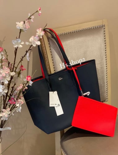 شنطة لاكوست دبل فيس "كحلي-أحمر"