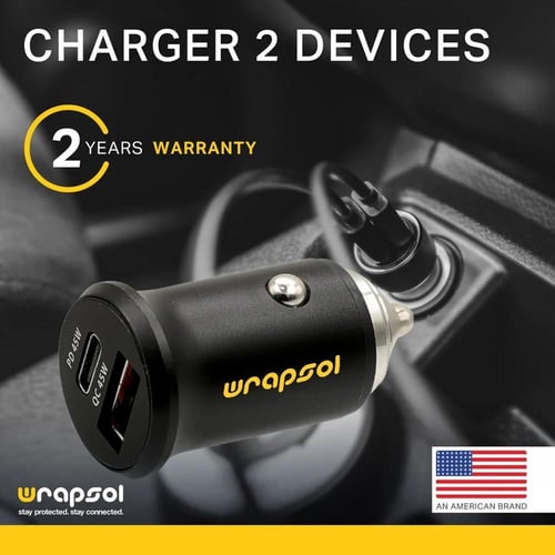 شاحن سيارة 45 واط (WCAR-MINI45W) - مدخلين USB + PD...