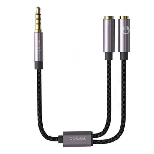 سلك موزع الصوت والميكروفون(YAU28) منفذ 3.5MM (30 س...