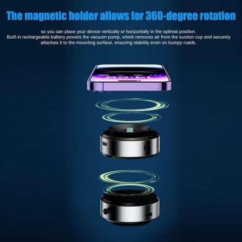 حامل جوال بتقنية الشفط دوران 360 درجة -VACUUM SUCT...