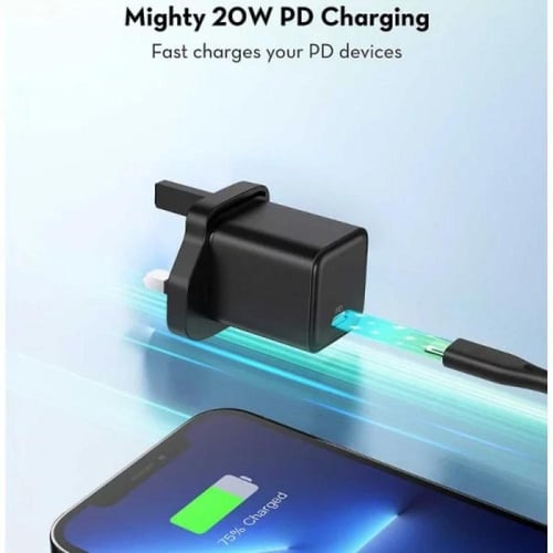 شاحن منزلي (20 واط) (PA6) - مع مدخل يو اس بي + 1 م...