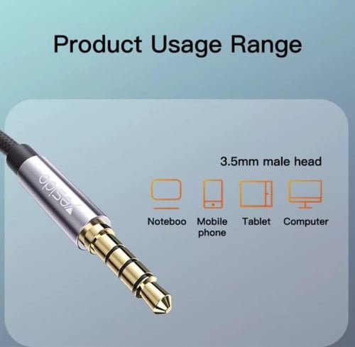 سلك موزع الصوت والميكروفون(YAU28) منفذ 3.5MM (30 س...