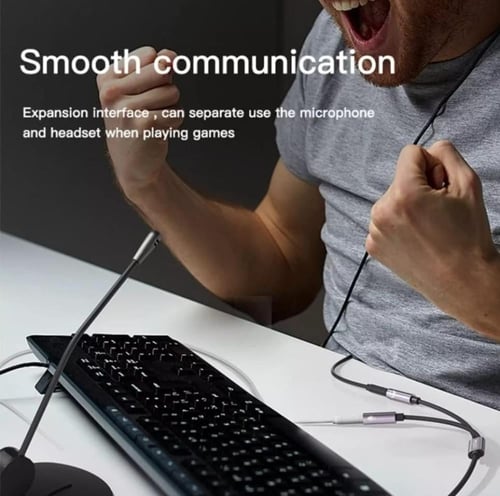 سلك موزع الصوت والميكروفون(YAU28) منفذ 3.5MM (30 س...