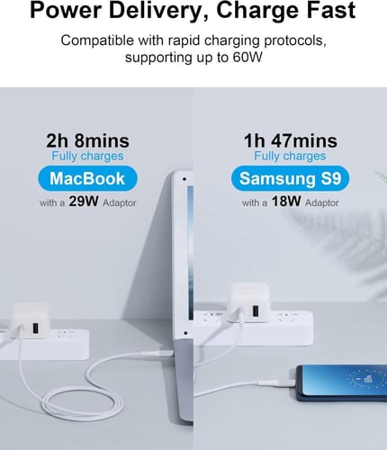 سلك شاحن (TYPE-C - TYPE-C) (HX-L08) تايب سي - تايب...