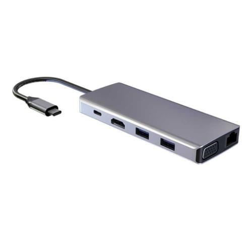 موزع USB-C (P11CHBGY) مع إيثرنت، HDMI، VGA، محول م...