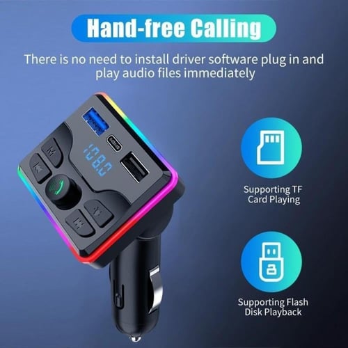 مشغل MP3 للسيارة (MX19) مزود ببلوتوث وإضاءة محيطة...